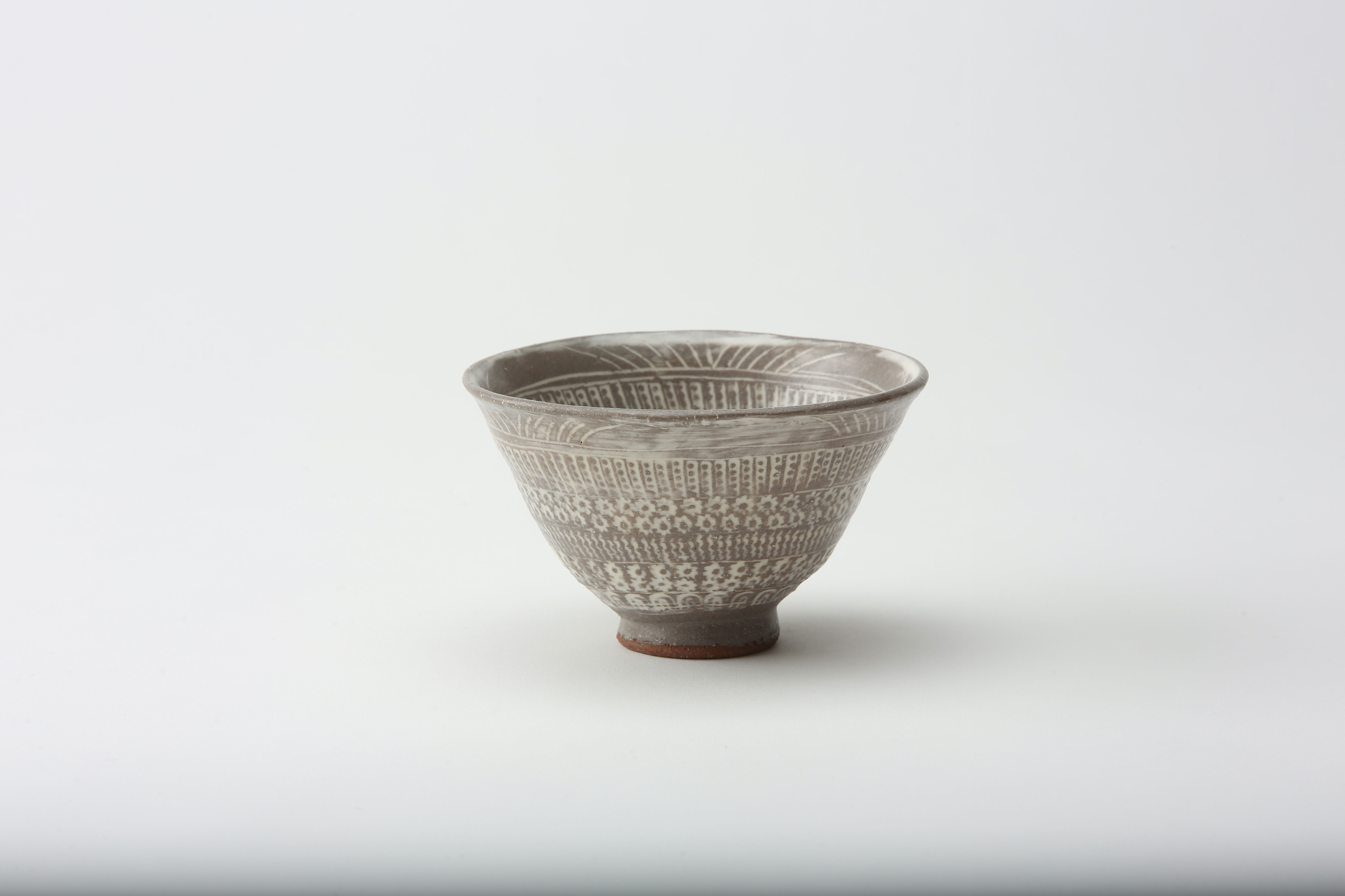 平安静解 茶碗 三島　共箱付き　茶碗 original