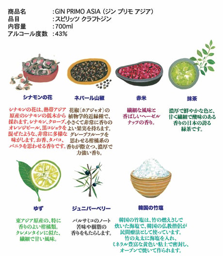 ジンプリモ アジア Gin Primo Asia クラフトジン 700ml