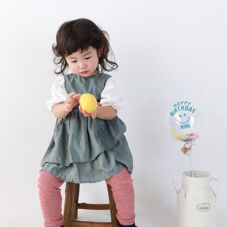 【出産祝いや各種ギフトにおすすめ！】ドレスエプロンBaby　オリーブグリーン