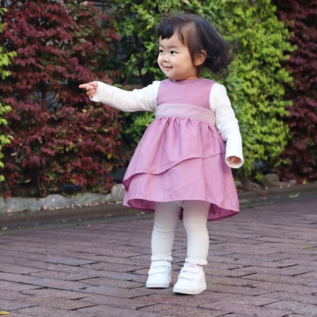 【出産祝いや各種ギフトにおすすめ！】ドレスエプロンBaby　パープルピンク