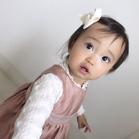 【出産祝いや各種ギフトにおすすめ！】ドレスエプロンBaby　オレンジピンク