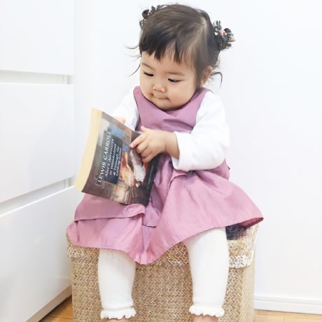 【出産祝いや各種ギフトにおすすめ！】ドレスエプロンBaby　パープルピンク