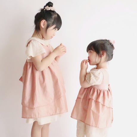 ドレスエプロンGirls　オレンジピンク