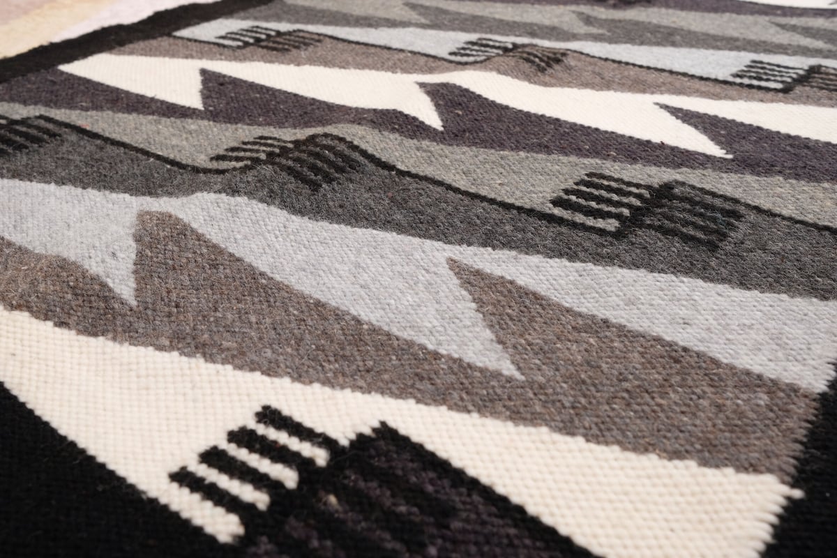 blackmeans 民族柄 Native cotton knit 総柄 格安クール系 黒/エメラルドグリーン 牡丹柄 大柄 シンプル