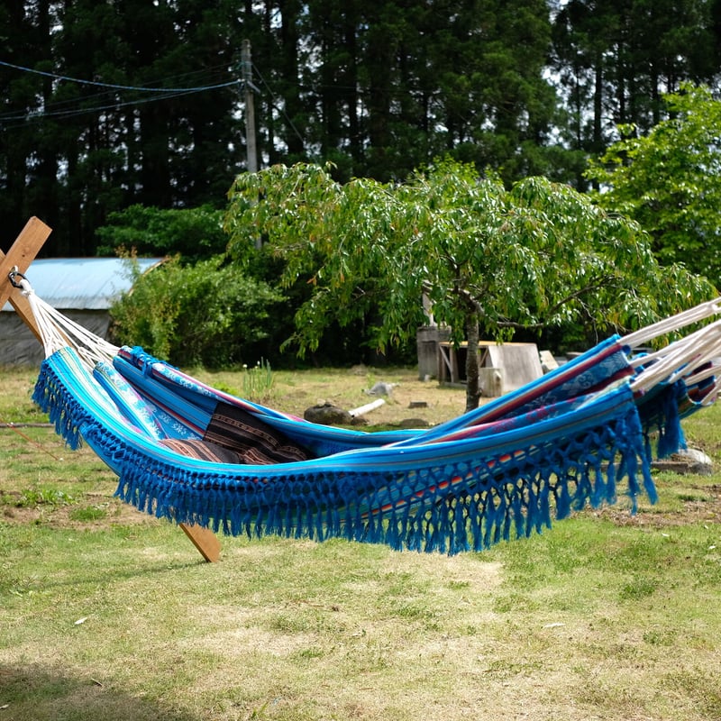 ハンモック/ターコイズブルー・ネイティブ柄 フリンジ付き | PACHAMAMA
