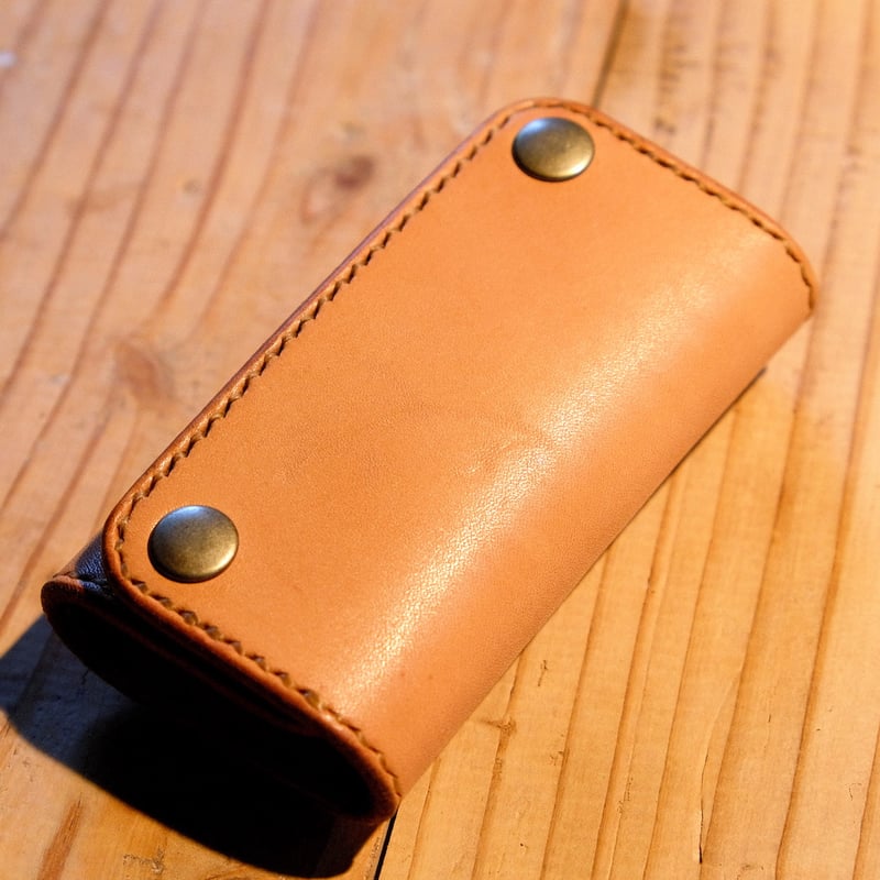 本革 キーケース ヌメ革 オレンジ 10カラー国産ヌメ革/カラー