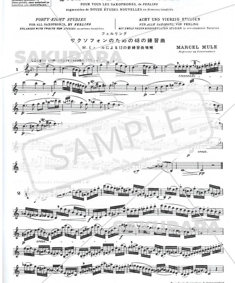 AL20402】フェルリング / ミュール：サクソフォンのための48の練習曲