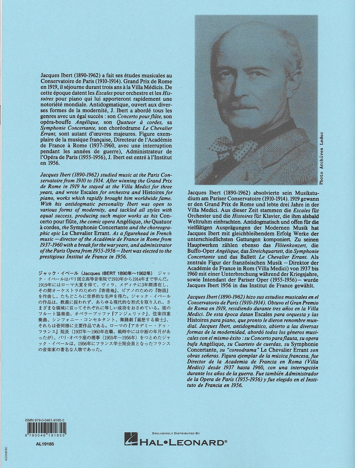AL19185】イベール：室内小協奏曲（アルトサクソフォン＆ピアノ