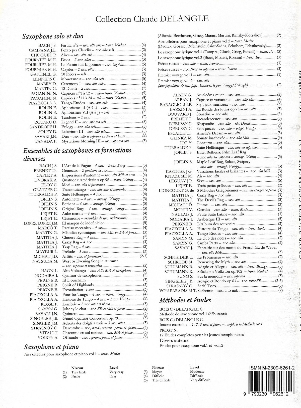 26261】サンジュレー：協奏的大四重奏曲 Op.79（サクソフォン四重奏