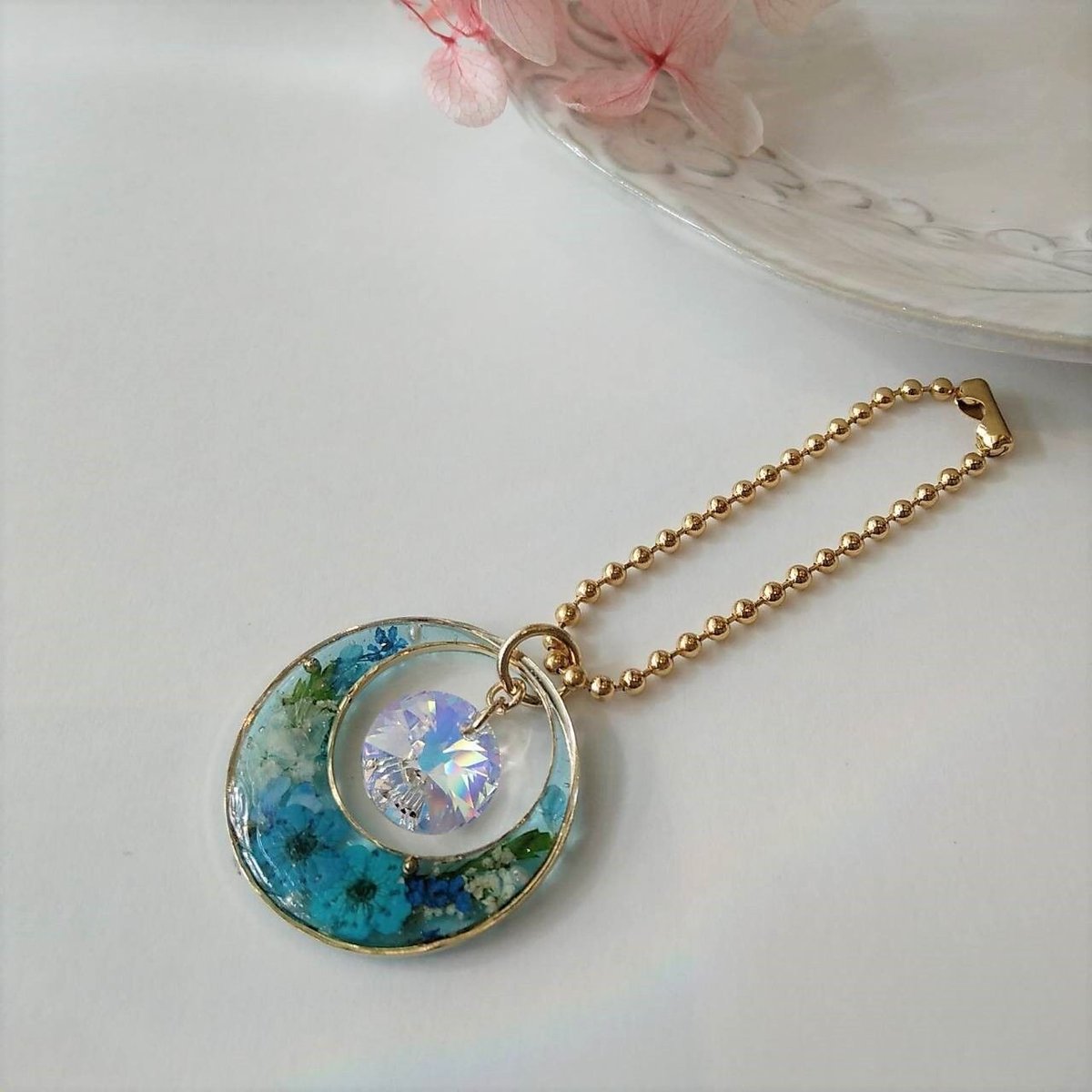 レジンのバッグチャーム(ブルー)＠ハンドメイド | Primrose Shop