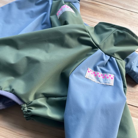 撥水ストレッチロンパース　モスグリーン