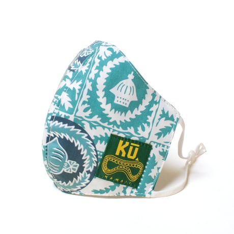 Face Mask "Hawaiian Quilt Turquoise" / Made in Hawaii