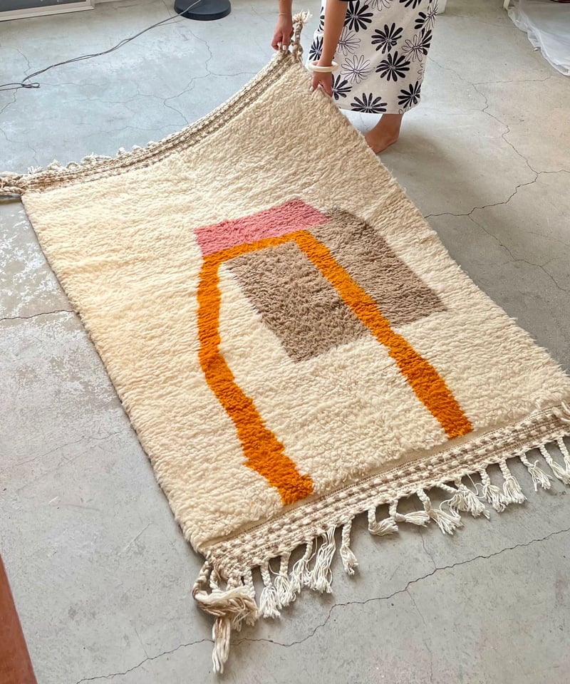 White base warm moroccan rug【ホワイトベース ワームモロッカンラ