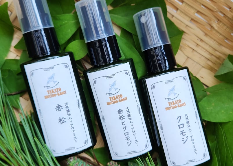TAKATO morino-kaori= 天然精油入りアロマミスト 赤松とクロモジ 50ml