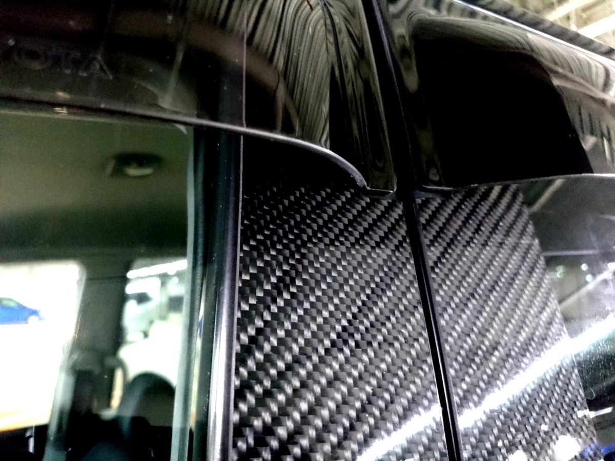 DA64系 エヴリイ【リアルカーボン／綾織りブラック】ピラーガーニッシュ DA64系 エヴリイ【リアルカーボン／綾織りブラック】ピラー