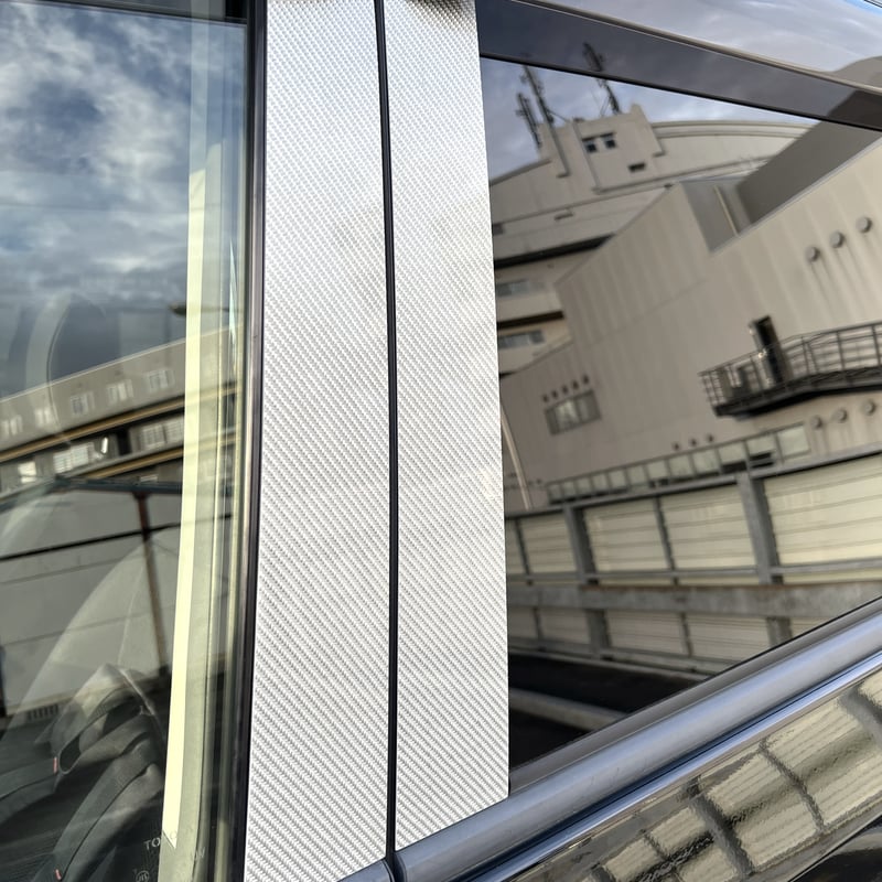 ダイハツ L375系 タント【リアルカーボン／綾織りシルバー】ピラー