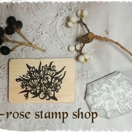 アルストロメリアのスタンプ　取っ手つき