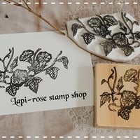 ヒルガオのスタンプ　取っ手つき　手彫り