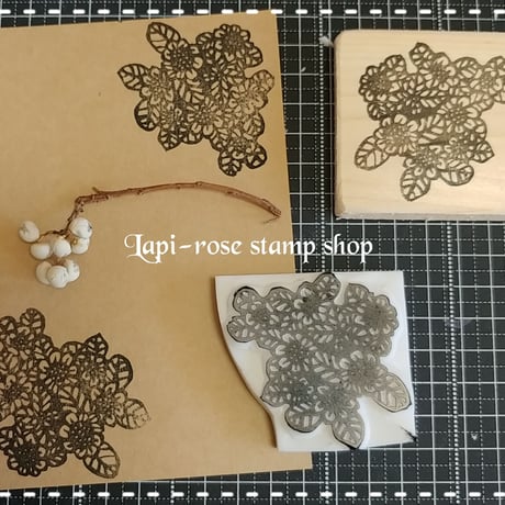 サンビタリアのスタンプ　取っ手つき　手彫り