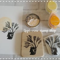 すすきのスタンプセット　取っ手つき(すすき部分)消しゴムはんこ　手彫り