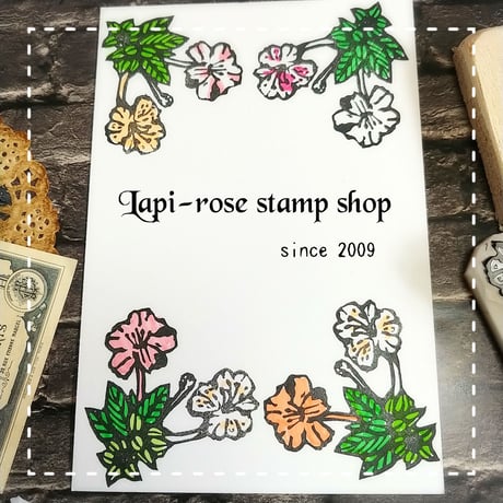 オシロイバナのスタンプ　取っ手つき　手彫り