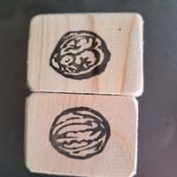 クルミのスタンプセット取っ手付き手彫り消しゴムはんこ
