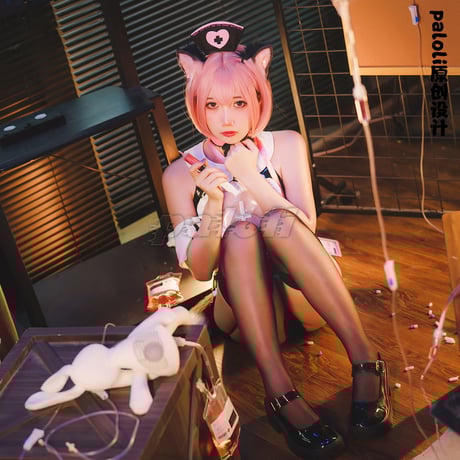 甘くてセクシーなエナメルセパレートナースコスプレ ブラック【paloli】NO.392