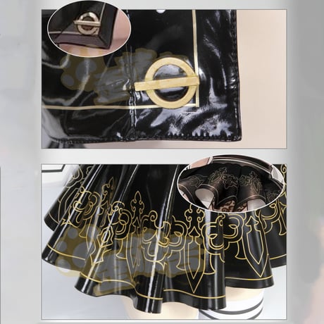 『ニーア オートマタ』ヨルハ二号B型女子高生エナメルJKコスプレ8点セット 2B制服【歪萌舍】 NO.207