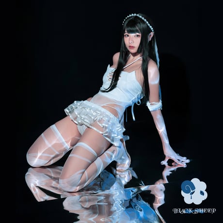 清純なロリータバレエ風可愛いホワイトレースレオタードコスプレ【Black Sheep】NO.366