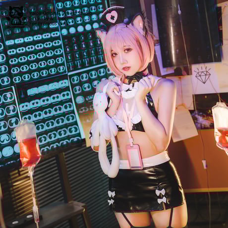 甘くてセクシーなエナメルセパレートナースコスプレ ブラック【paloli】NO.392