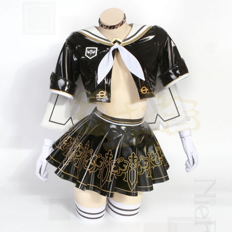 『ニーア オートマタ』ヨルハ二号B型女子高生エナメルJKコスプレ8点セット 2B制服【歪萌舍】 NO.207