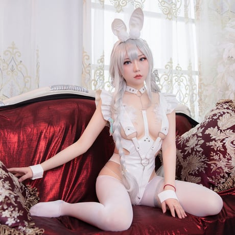 ホワイトエナメルバニーガールレオタードコスプレ 碧藍航線コスプレ