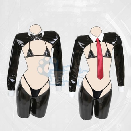 セクシーエナメル逆バニーコスプレ8点セット 男性版【歪萌舍】NO.406