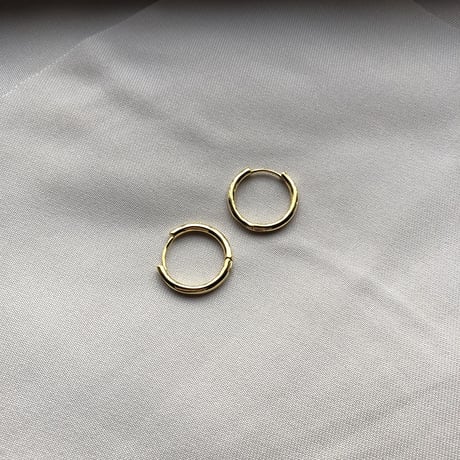 silver925 gold加工　simple ringピアス