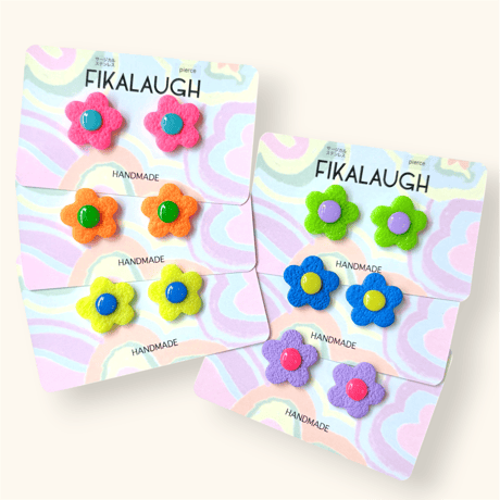 RETRO FLOWER STUD mat ピアス/イヤリング