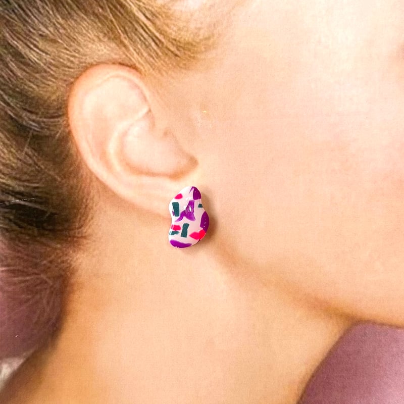 WHITE&PURPLE×WARP STUD ピアス/イヤリング | FIKALAUGH WHITE&PURPLE×WARP STUD ピアス/イヤリング | FIKALAUGH