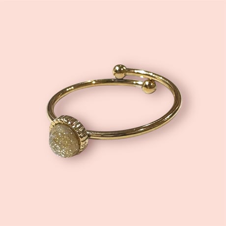 GOLD GLITTER×TINY OVERLAP RING