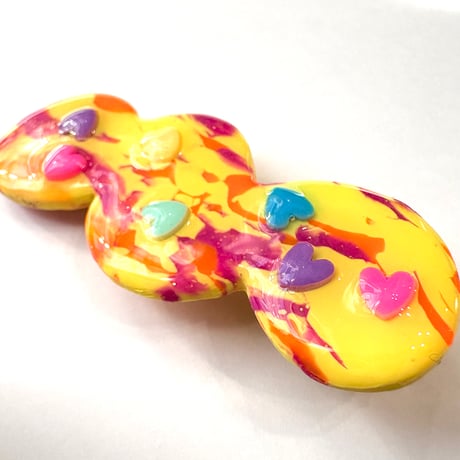 MOKUMOKU×YELLOW COLORFUL HEART HAIR CLIP