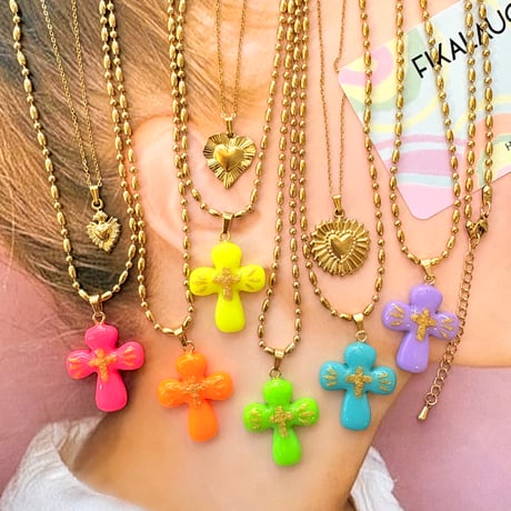 COLOR MEXICAN CROSS PENDANT