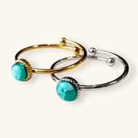 MIX TURQUPISE COLOR×TINY OVERLAP RING