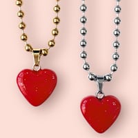 RED GLITTER×HEART PENDANT