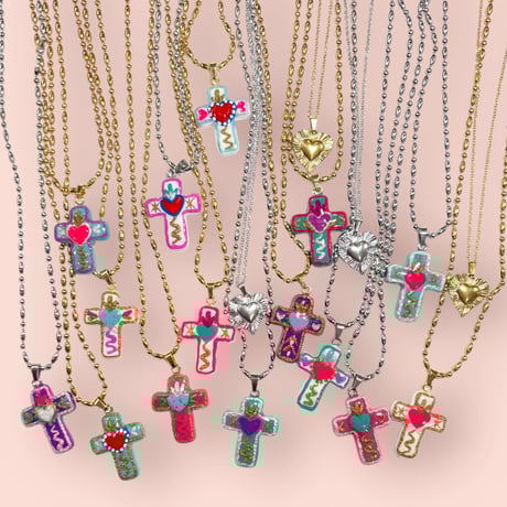 ❷MEXICAN CROSS×RUFFLE HEART SET PENDANT | FIKAL