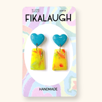 SKY BLUE×YELLOW TRAPEZ ピアス