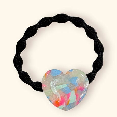 BIG HEART×BLUE MARBLE HAIR TIE
