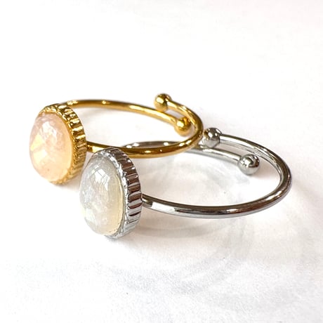 HOLOGRAM×OVAL OVERLAP RING
