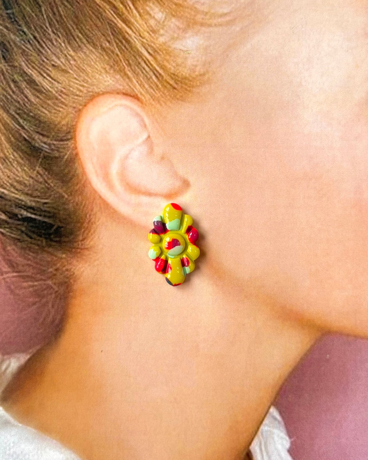 FLOWER STUD×LINE&PINK MIX ピアス/イヤリング | FIKALAUGH FLOWER STUD×LINE&PINK MIX ピアス/イヤリング | FIKALAUGH