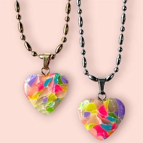 RAINBOW MIX×HEART PENDANT | FIKALAUGH