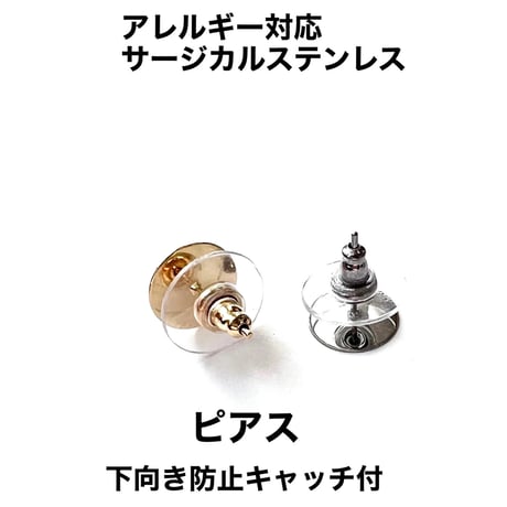 BLOCK CHECK×HEART DANGLE ピアス
