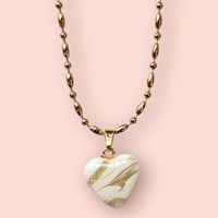 WHITE&GOLD MINI HEART PENDANT