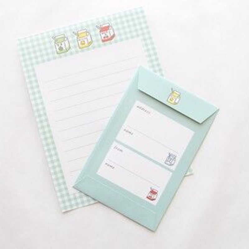 レターセット ハングル牛乳パック柄 | nico-kan☆日韓雑貨